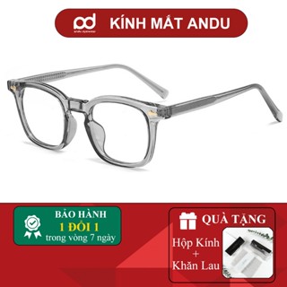  Gọng kính cận thời trang nữ ANDU dáng chữ nhật chất liệu nhựa cốt kim loại- 7111  Quà  Khăn lau kính 