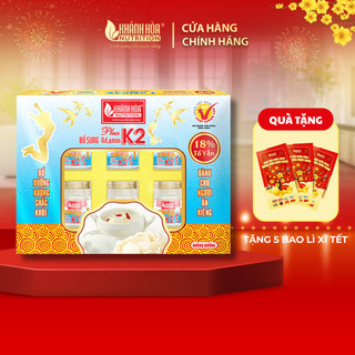  Hộp Quà Tặng Tổ Yến Sào 18% Bổ Sung Vitamin K2 Không Đường - Khánh Hòa Nutrition   Hộp 6 lọ x 70ml  
