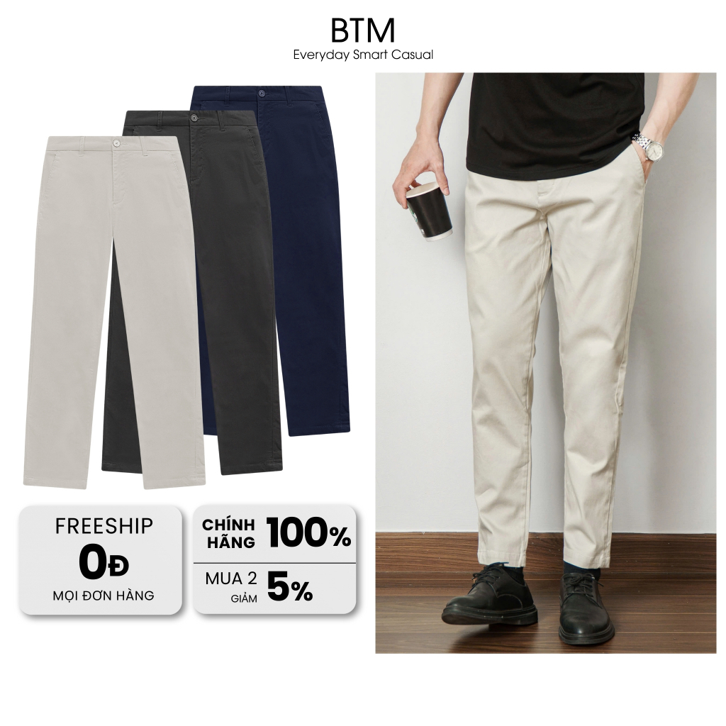 Quần Dài Kaki BTM Basic Pique Pant - Vải Kaki Pique Mềm Mại Form Slimfit - Mã 12.566.1