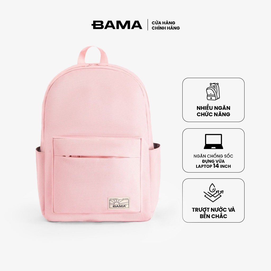 Balo nam nữ đi học đi làm BAMA New Basic Backpack NB110 chống nước nhiều ngăn đựng laptop 13 14 inch