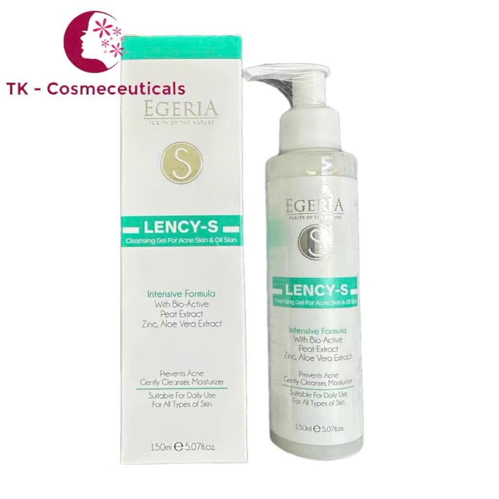 (CHÍNH HÃNG) Gel Rửa Mặt EGERIA LENCY S Làm Sạch Sâu, Dưỡng Ẩm Da, Ngăn Ngừa Mụn - 150ml