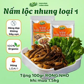  Nấm Lộc Nhung GoodDeli Khô Nguyên Cây  Loại 1 Ko Vụn  - Tặng 100gr Rong Nho Khi Mua 1kg - Nấm chay 