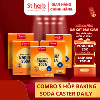  Combo 5 hộp Baking soda đa công dụng bột nở khử mùi diệt khuẩn tẩy rửa làm bánh chăm sóc da 227g - 907g 