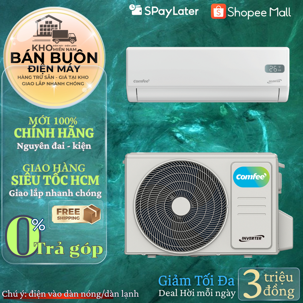 Máy Lạnh Comfee Inverter 1.0 HP CFS-10VGPF-V – Kết Nối Thông Minh, Tiết Kiệm Điện, Model 2025