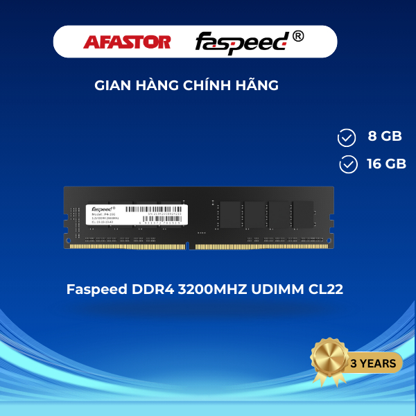 RAM Desktop Faspeed 8GB DDR4 3200MHz UDIMM - Model: P4-8G-PAB - CHÍNH HÃNG