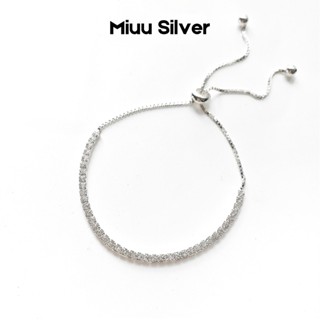  Vòng tay bạc Miuu Silver lắc tay bạc xinh xắn lấp lánh thiết kế dây rút điều chỉnh size Katarine 