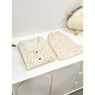  Pijama Nữ Mặc Nhà Ngắn Dài Tay Vải Xô Muslin Thoáng Mát – Họa Tiết Thỏ Hoa Nhí – Đồ Bộ Ngủ Xinh 