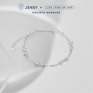  Lắc Tay Bạc Nữ S925 JENSY Dây Hạt Vỡ Charm Nơ "Calista " LTARS7171. Vòng Tay Bạc Nữ 