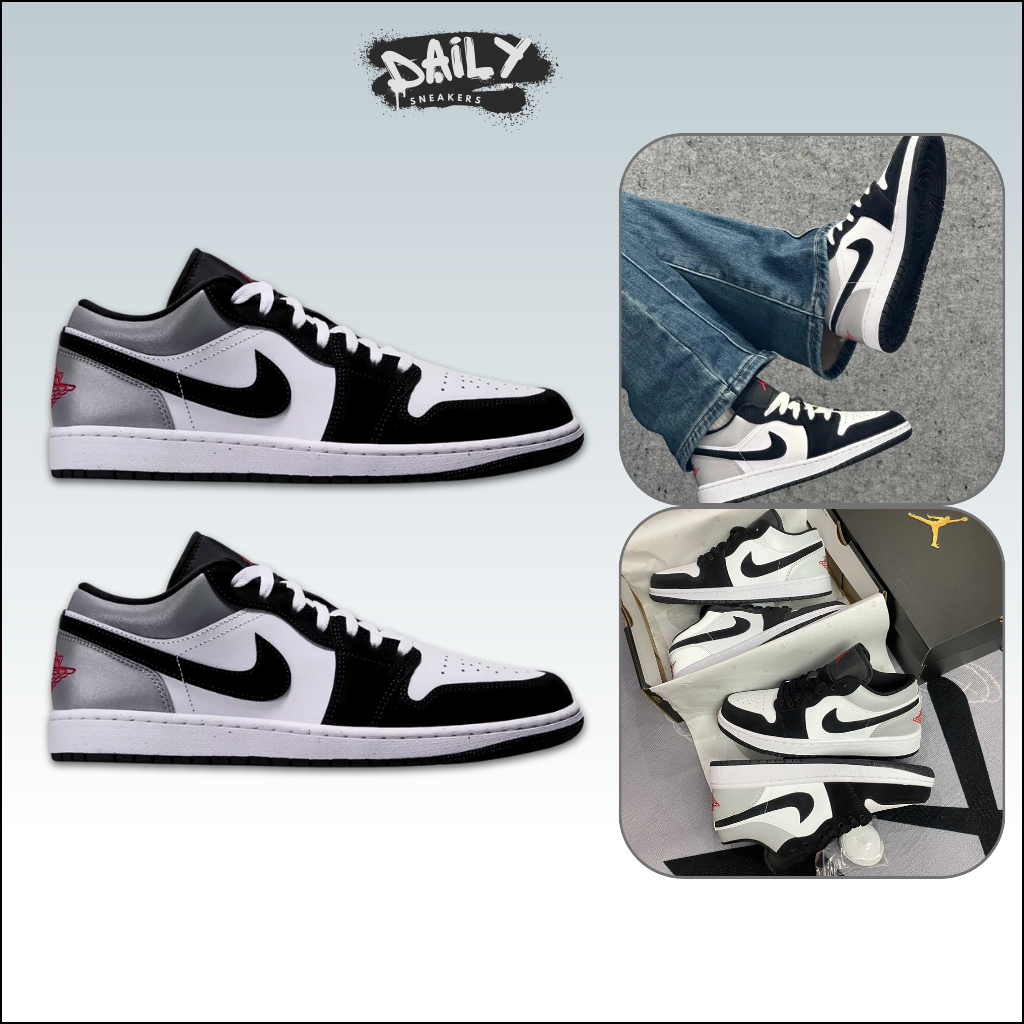 Giày Thể Thao Jordan 1 Low SE Fire Red Black Matte Silver – Sneaker JD1 Low Đỏ Đen Gót Xám [Daily Sn