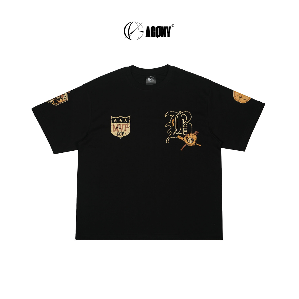 Áo Thun New York Baseball Crack Đen – AGONY STORY