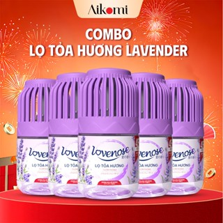  Combo 5 Lọ tỏa hương Lovenose hương Lavender thơm tự nhiên dễ chịu khử mùi sáp thơm phòng thế hệ mới 48 ngày- 180ml 