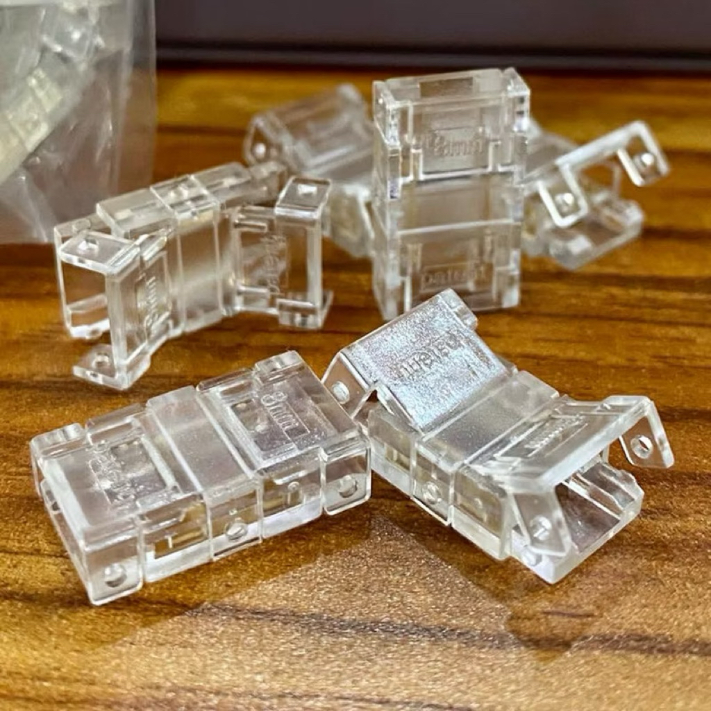 Combo 5 Kẹp led dây 8mm, trong suốt, nối giữa 2 LED dây 12-24V 8mm, không cần hàn