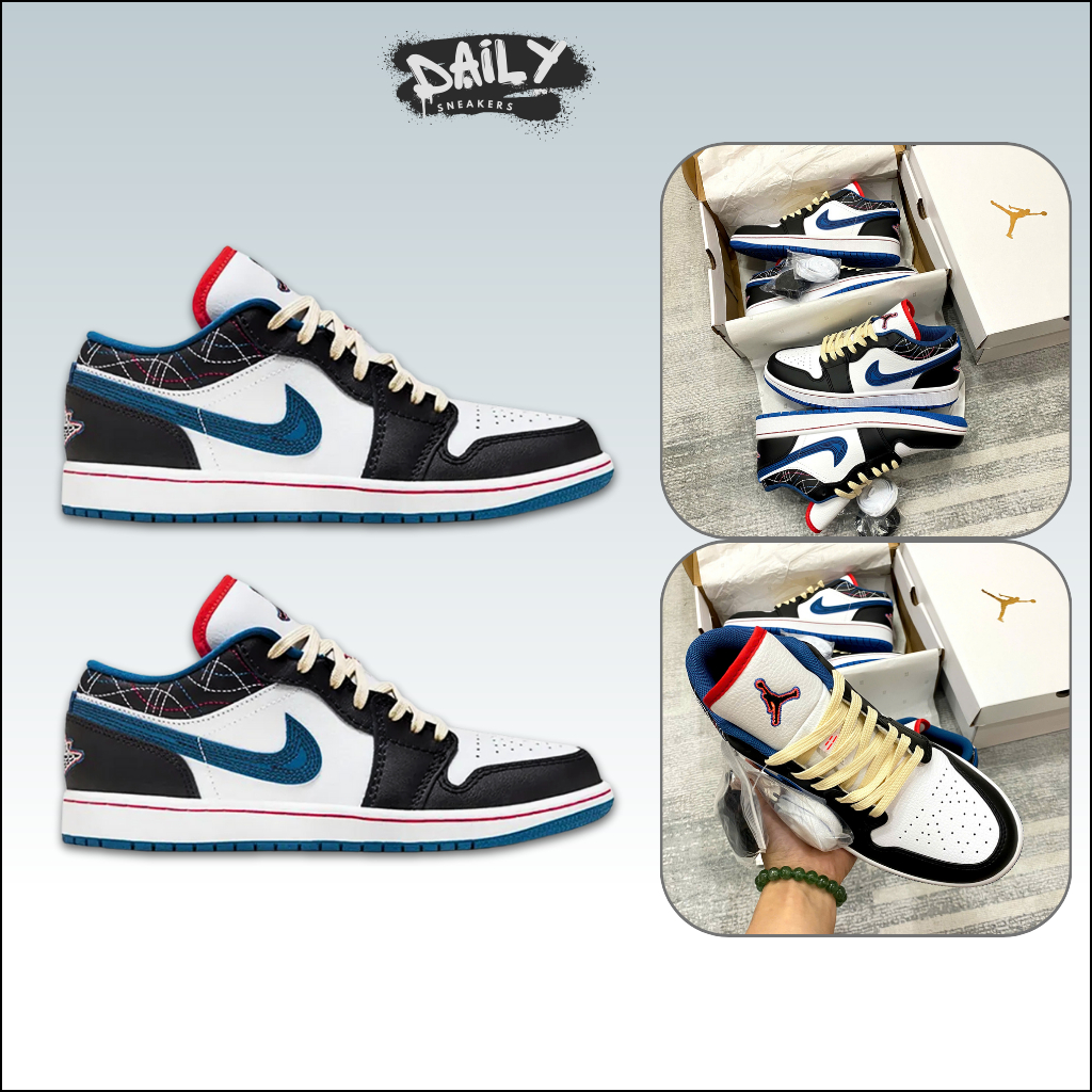 Giày Thể Thao Air Jordan 1 Low SE ‘Industrial Blue Sashiko’ – Sneaker JD1 Low Xanh Đen [Daily Sneake