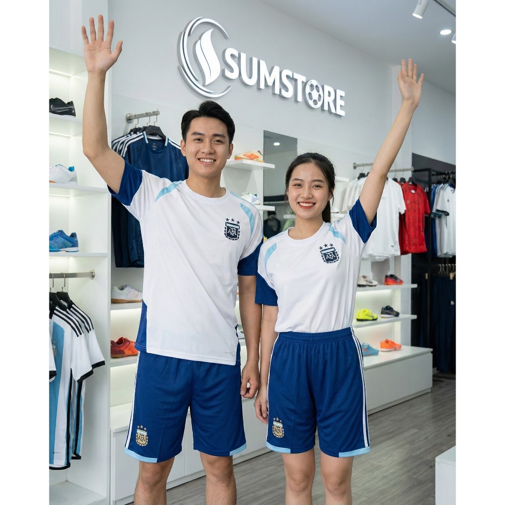 Quần Áo Đá Banh Đội Tuyển Argentina Trắng Mè Siêu Đẹp - Quần Áo Đá Banh Nam Nữ Mới Nhất