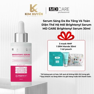   MUA 1 TẶNG 3 NẠ + 1 SRM 30ML + TÚI   HỒNG  Serum dưỡng trắng MD Care Brightenyl Serum 30ML 