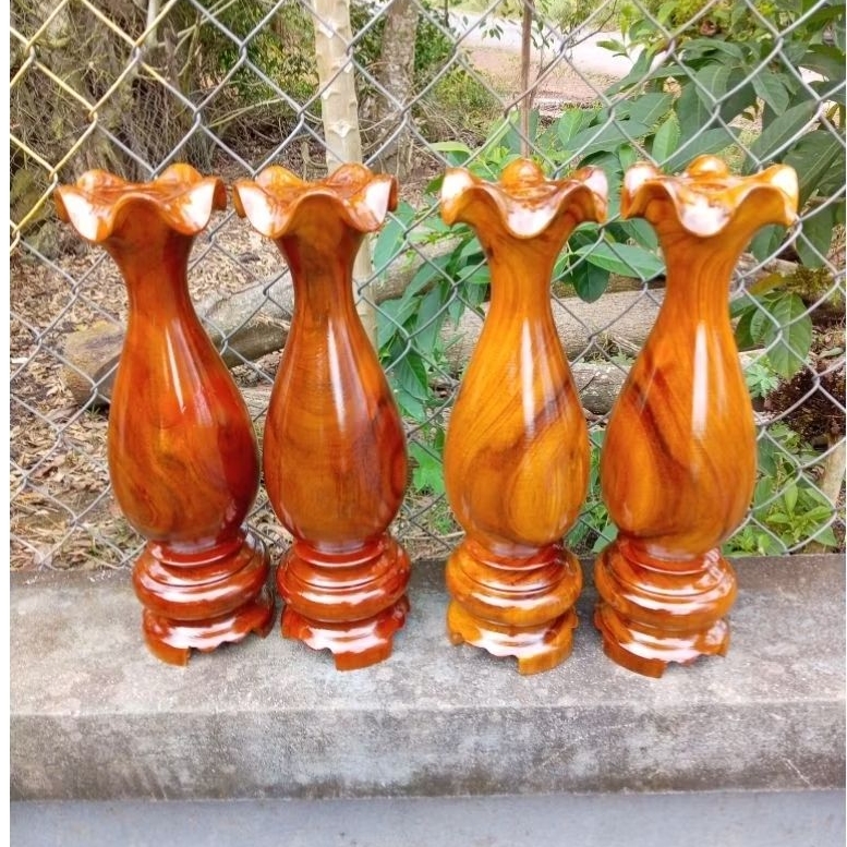 cặp lục bình, đôi tỳ bà gỗ tràm cao 30cm