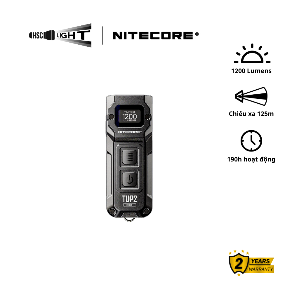 Đèn Pin Nitecore TUP2 | 1200 Lumens, Chiếu Xa 125m | MCT 3 Nhiệt Màu, Màn Hình OLED | Sạc USB-C