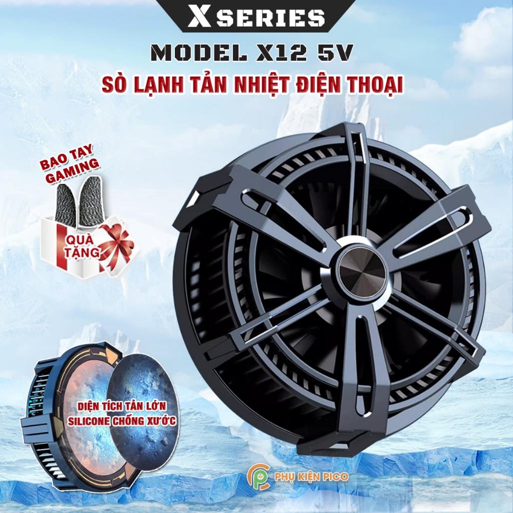 Quạt tản nhiệt điện thoại sò lạnh từ tính X12 công suất 10W  / X12 Plus / X122 Pro Led RGB Gaming hỗ