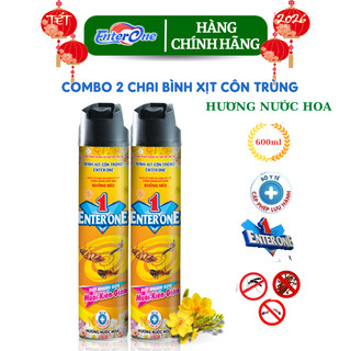  Bình Xịt Côn Trùng EnterOne Hương Nước Hoa Chai 600ml Diệt Kiến Gián Muỗi  Combo 2 Chai   