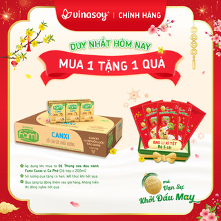  Thùng sữa đậu nành Fami Canxi Cà Phê  36 hộp x 200ml  
