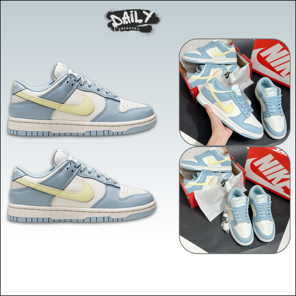 Giày Thể Thao Nike Dunk Low ‘Ocean Bliss Citron Tint’ – Sneaker Low Trắng Xanh Vàng Nhẹ [Daily Sneak