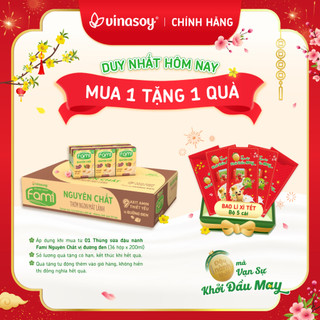  Thùng sữa đậu nành Fami Nguyên Chất vị đường đen  36 hộp x 200ml  
