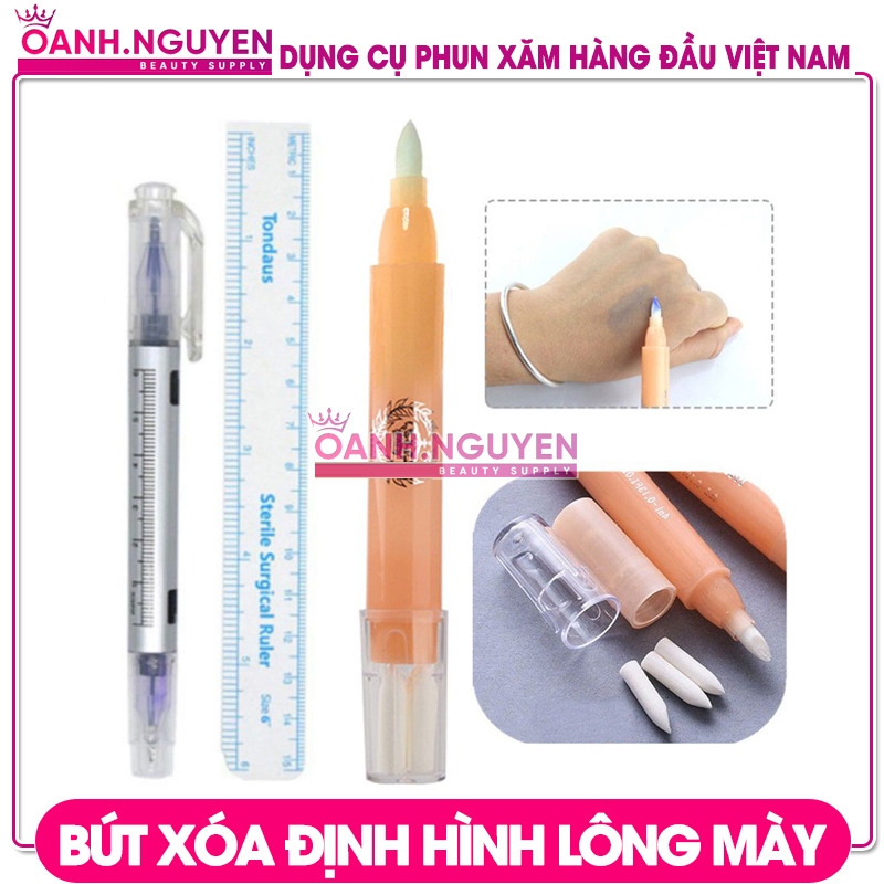 Combo Bút Định Hình Lông Mày 2 Đầu + Bút Xóa Chuyên Dụng