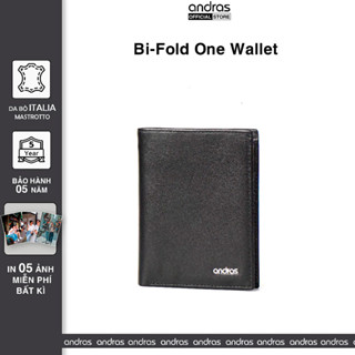   Có Khắc Tên  Ví nam da bò thật Mastrotto Bi-fold Two bóp nam cao cấp da thật nhỏ gọn Andras - V08 