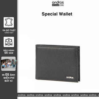  Ví nam da thật gập đôi Bi-fold Special Wallet bóp nam mini cao cấp Andras - V16 