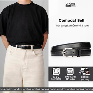 Thắt lưng nam bản nhỏ 2cm Compact Belt da bò Mastrotto dây lưng khóa kim da thật Andras - TL10 