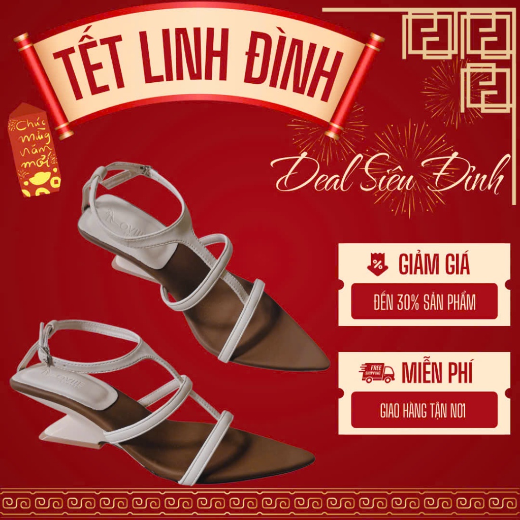LOVIIECORNER - GIÀY SANDAL CAO GÓT MŨI NHỌN - GUỐC CAO GÓT NỮ HỞ HẬU CÀI GÓT LOE KHUYẾT 5 PHÂN G2505