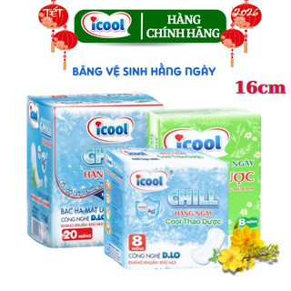 Băng Vệ Sinh ICOOL HÀNG NGÀY 𝐃Ù𝐍𝐆 𝐂𝐇𝐎 𝐂𝐔Ố𝐈 𝐂𝐇𝐔 𝐊Ỳ 16cm Không Cánh