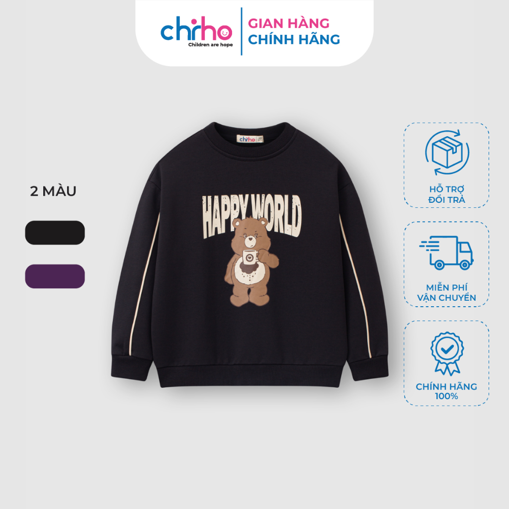 Áo nỉ bé gái hình gấu dễ thương Chiho GSW404R