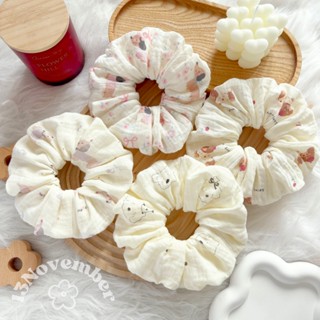[SIÊU TO] Scrunchies Set Cột Tóc Vải Xô Muslin Cún Xinh Size Lớn Phồng To Hot Trend