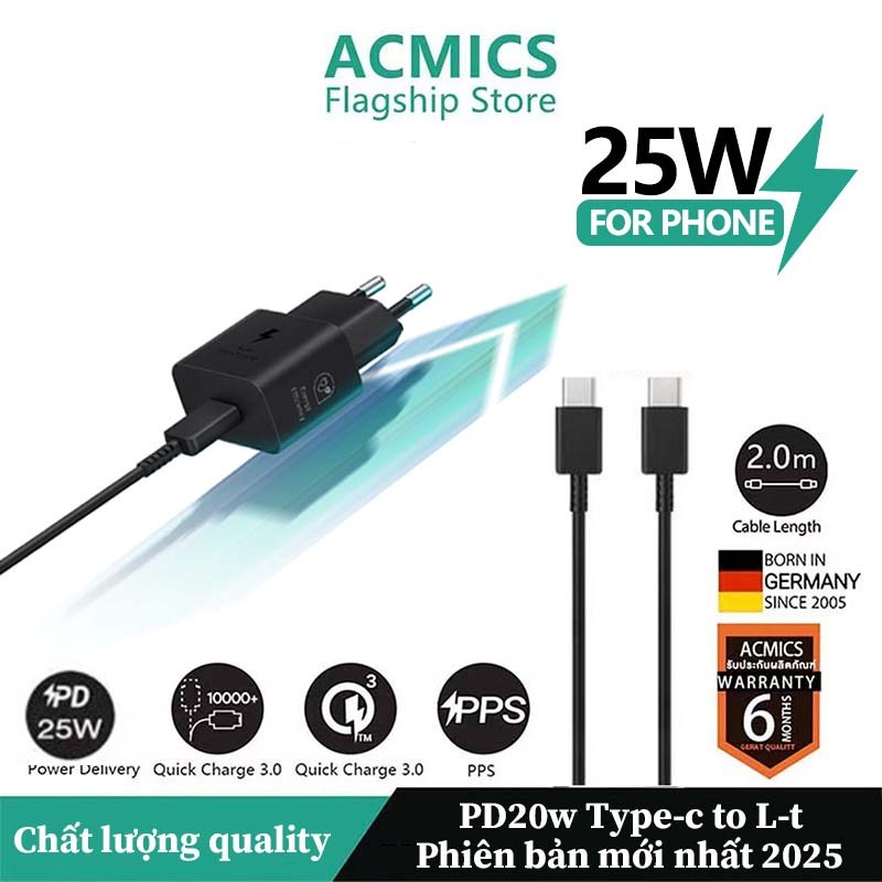 Sạc samsung 25W sạc siêu nhanh Củ sạc samsung 45w cáp sạc samsung Type C ACMICS