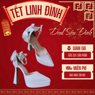  LOVIIECORNER GIÀY CAO GÓT CÔ DÂU - GIÀY CAO GÓT LOLITA BÍT MŨI ĐÚP CAO - GIÀY NỮ BÍT HẬU GẮN NƠ G231145 