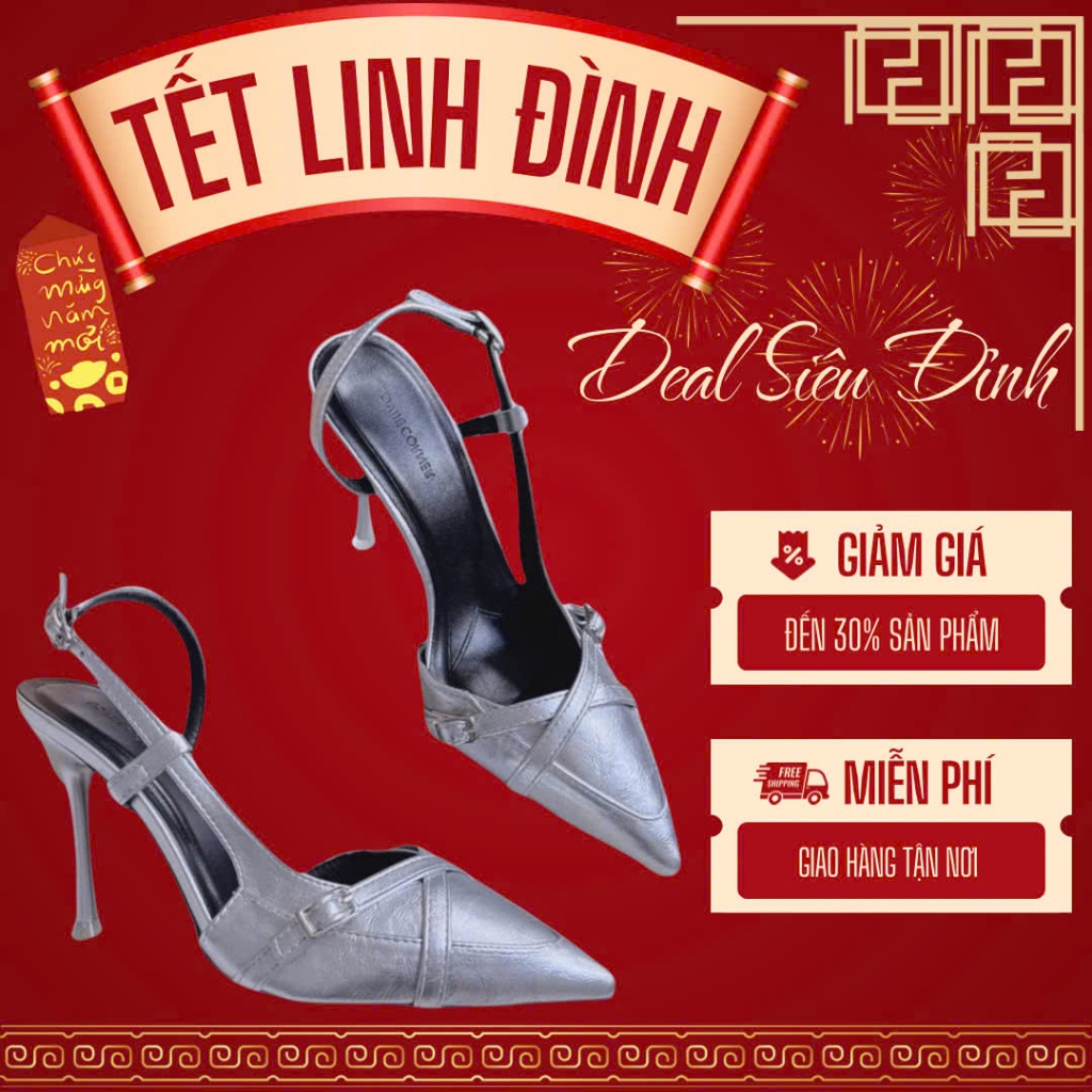 LOVIIECORNER GIÀY CAO GÓT MŨI NHỌN SLINGBACK 9 PHÂN - GUỐC CAO GÓT NỮ ĐI TIỆC THANH LỊCH HIỆN ĐẠI - 