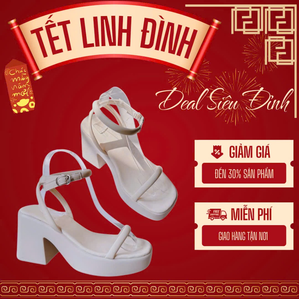  LOVIIECORNER - GIÀY CAO GÓT ĐẾ XUỒNG - SANDAL NỮ ĐẾ BẰNG PU LOLITA - GIÀY CAO GÓT ĐÚP CAO NỮ TÍNH G240131 