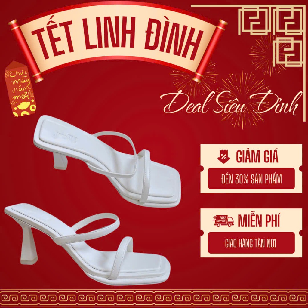 LOVIIECORNER - CAO GÓT NỮ - GUỐC MULES THỜI TRANG HAI DÂY NGANG MẢNH - GUỐC NỮ MŨI VUÔNG HIỆN ĐẠI D2