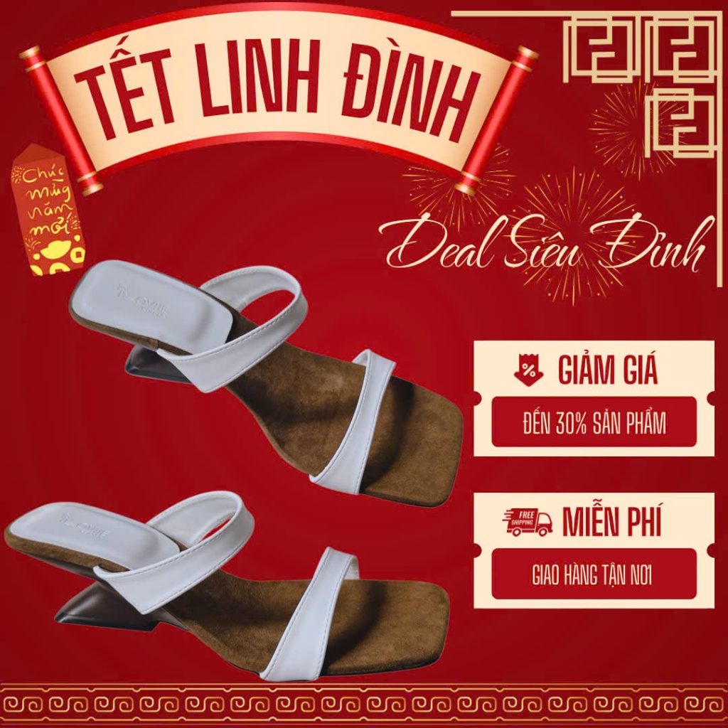 LOVIIECORNER - DÉP CAO GÓT NỮ THỜI TRANG MŨI VUÔNG  - GUỐC NỮ THỜI TRANG GÓT KHOÉT HIỆN ĐẠI CAO 5 PH