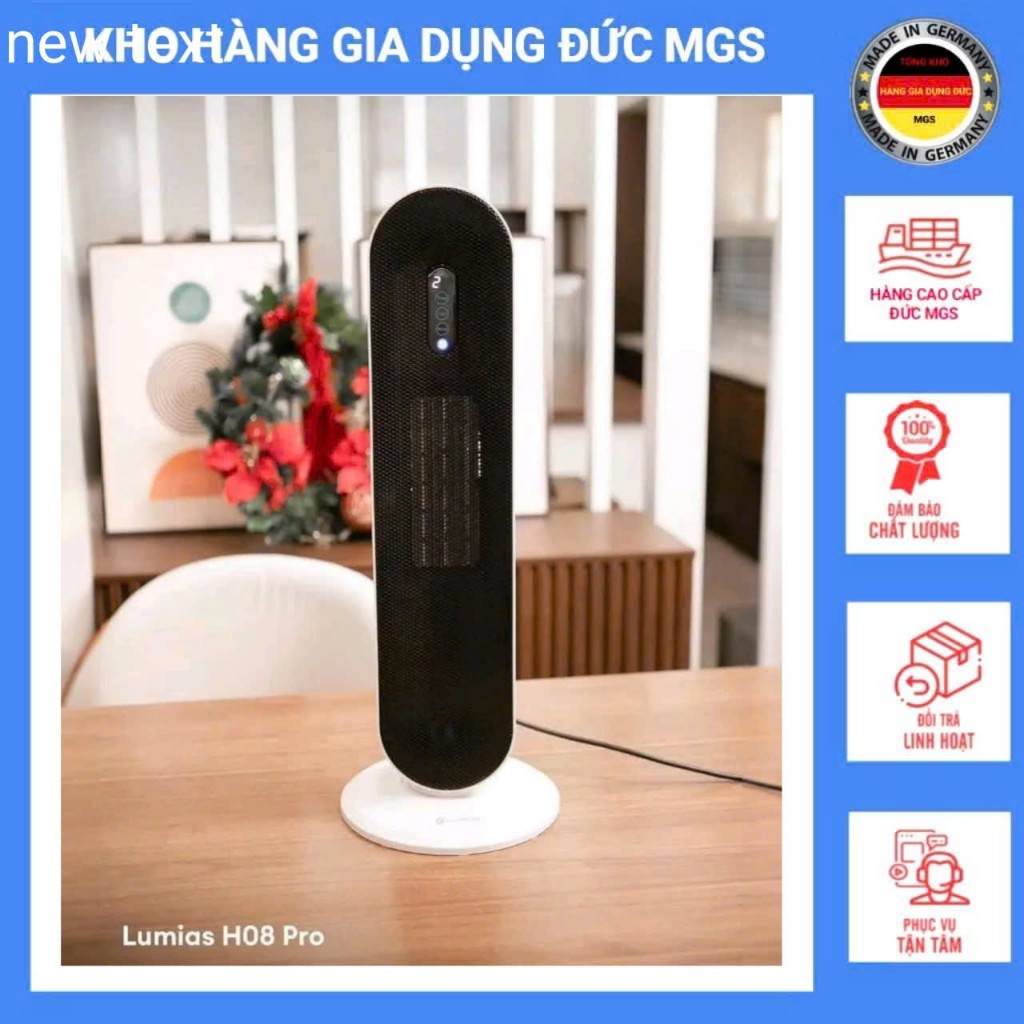 Quạt Sưởi Tháp Lumias H08B Pro 2000W Điều Khiển Từ Xa, Khóa Trẻ Em, Làm Ấm Nhanh