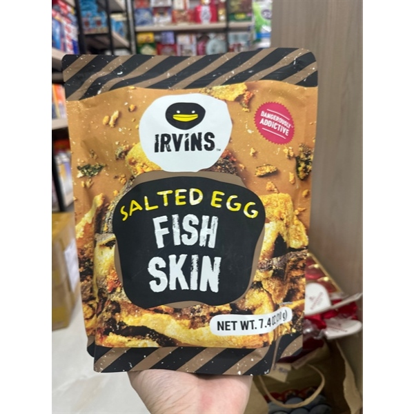 🐟🍣🥚🧂DA CÁ LẮC TRỨNG MUỐI CỦA SINGAPORE IRVINS SALTED EGG FISH SKIN GÓI 210G