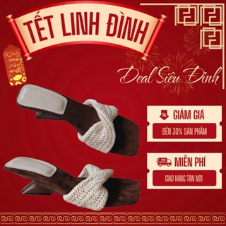  LOVIIECORNER - GUỐC NỮ THỜI TRANG QUAI NGANG XOẮN - DÉP CAO GÓT NỮ MŨI VUÔNG GÓT KHOÉT PHONG CÁCH - D250915 - D250931 