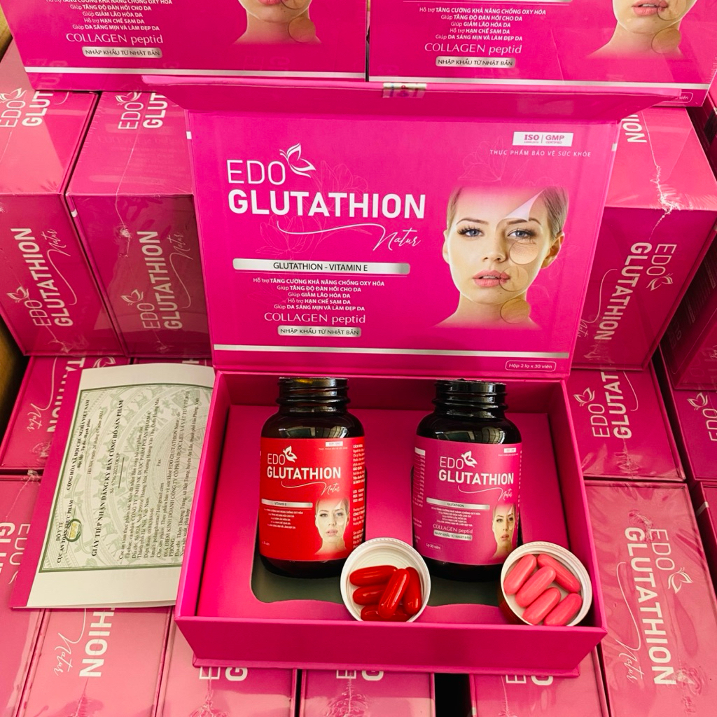[ TẶNG 3 VĨ VITAMIN C ] VIÊN UỐNG GLUTATHION VITAMIN E 2 LỌ/HỘP 60 VIÊN HỔ TRỢ ĐẸP DA ,MỜ THÂM SẠM N
