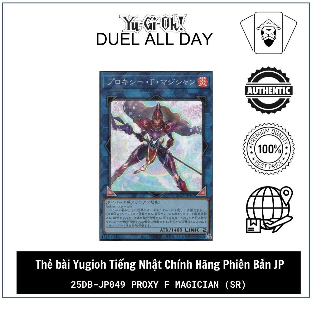 Thẻ bài Yugioh Tiếng Nhật Chính Hãng Phiên Bản JP: 25DB-JP049 Proxy F Magician (SR)