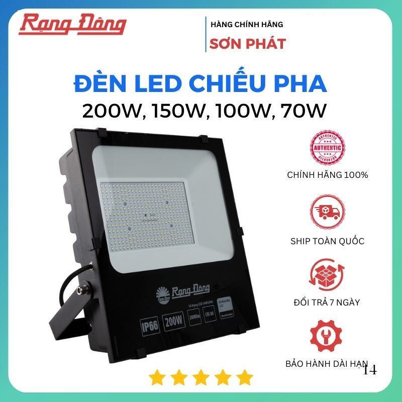 Đèn Led pha Rạng Đông 200W-150W-100W-70W siêu sáng, hiệu suất cao, tiết kiệm điện, Model: CP06