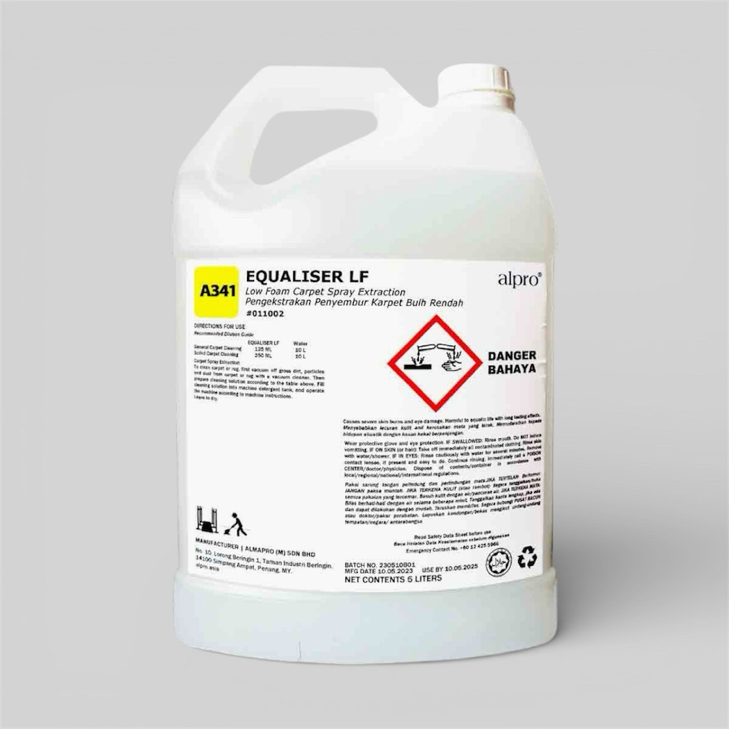 Nước giặt thảm, nệm, sofa ít bọt Alpro A341 Can 5 lít ( Loại phun hút giặt khô )