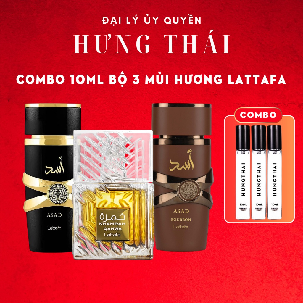 [COMBO] Bộ 3 Nước Hoa Nam Lattafa Khamrah Qahwa, Asad Bourbon, Asad EDP - Fragrance Perfume Cosmetic