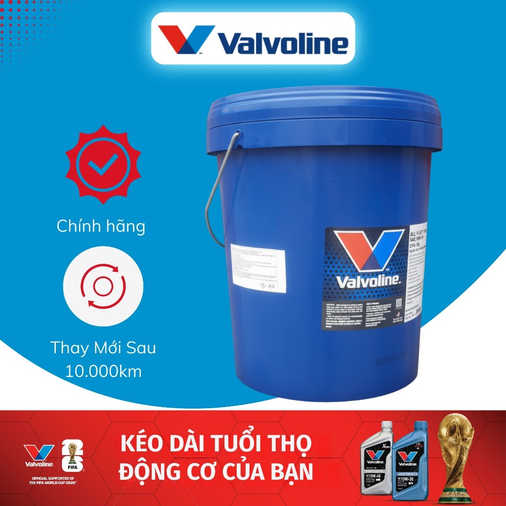Dầu Nhớt Chính Hãng Valvoline All-Fleet Turbo 20W50 CF-4 18L - Nhớt Động Cơ Diesel Xe Tải, Tàu Thủy