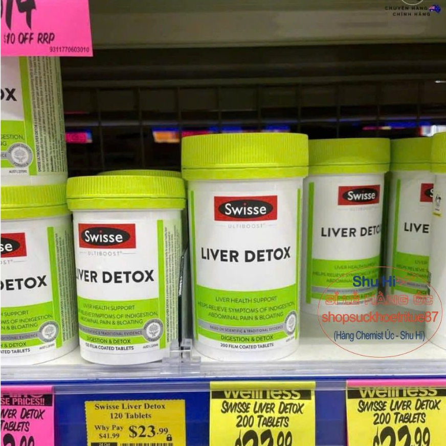 Viên uống bổ gan, thải độc gan úc swisse liver detox 60 viên,120 viên, 200 viên
